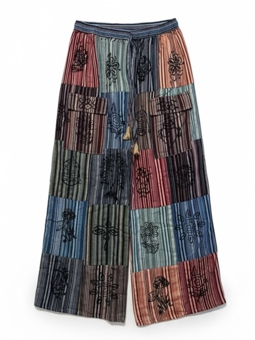 Ashley Taylor Patchwork Stamp Pants – One Size